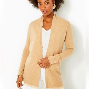 Lilly Pulitzer Cashmere Noble Cardigan in Heathered Rattan